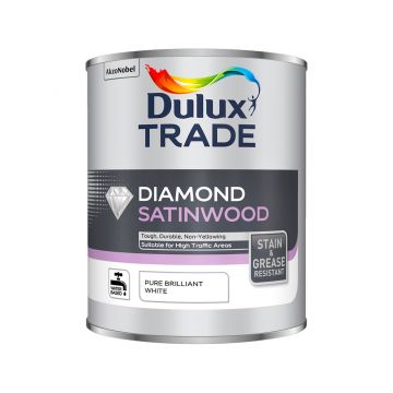 Dulux Trade Diamond Satinwood Pure Brilliant White 1l