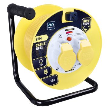 Masterplug 2 Skt 25m 16a 110v Cable Reel