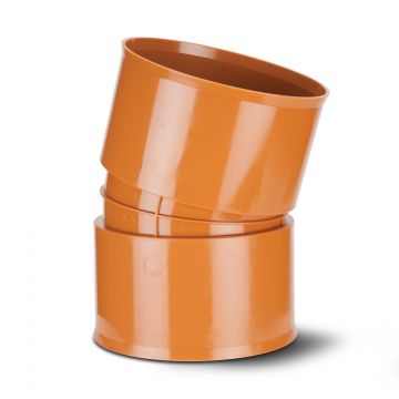 Polysewer 300mm x 15 Degree Short Radius Bend D/S