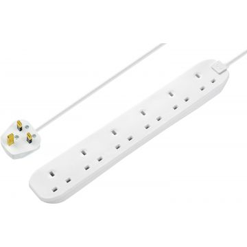 Powermaster 6 Gang 2 Metre Surge Protection Exstension Lead | 1410-06