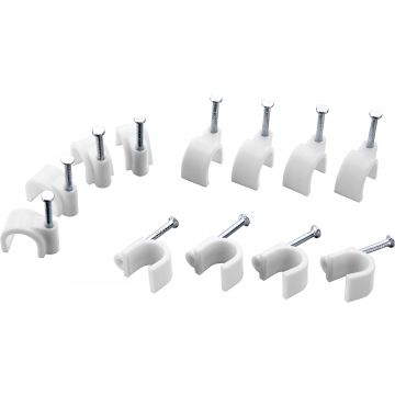 White Round Cable Clip 8mm Qty 50