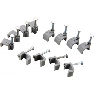 Grey Twin & Earth Cable Clips 1mm Qty 50