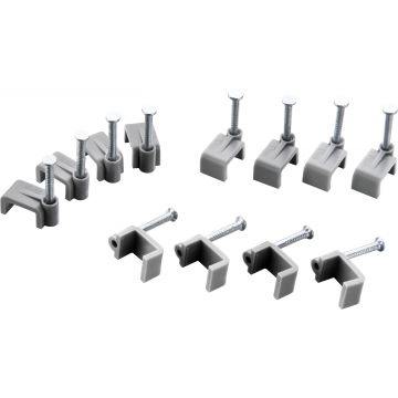 Grey Twin & Earth Cable Clips 2.5mm Qty 50