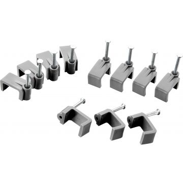 Grey Twin & Earth Cable Clips 10mm Qty 50