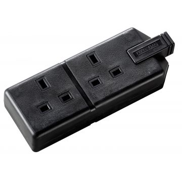 2 Socket 13 Amp H/D Trailing Socket Black