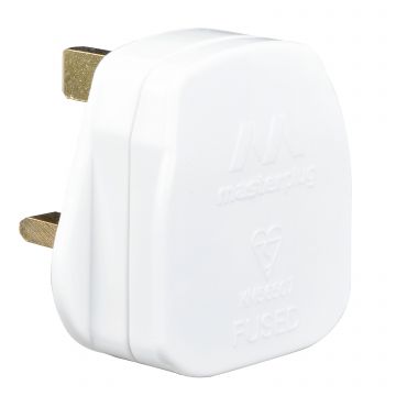13 Amp Plug Fitted With 13 Amp Fuse White
