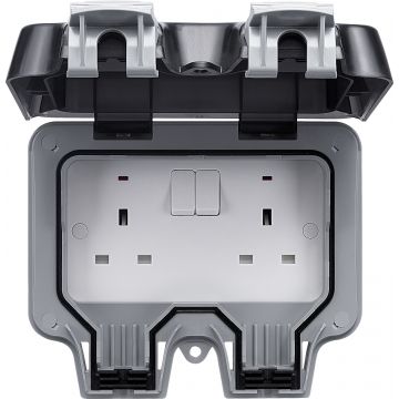 Storm Ip66 Weatherproof Double 13a Power Socket