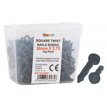Square Twist Nails Sherd 30mm x 3.75 x 1kg Tub