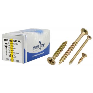 Reisser R2 Yellow W/Screws 5 x 80mm 200/box