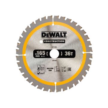 Dewalt 165 x 20mm 36t Construction Circ Saw Blade