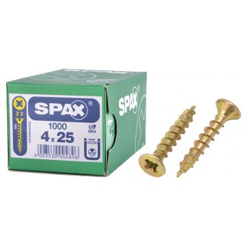 Spax Chipboard Screws Yellow 4.0 x 80mm 200/box