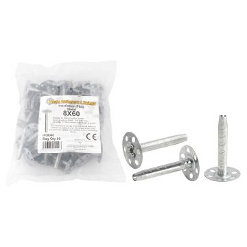 Metal Insulation Board Anchors 8 x 200 50/Bag