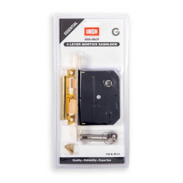 Union Y-Es 3" Essential 3 Lever Mortice SashLock - Brass 