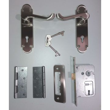 Bw600 Satin Nickle Lockset comes with Steel Hinge