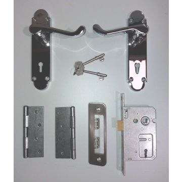 Bw600 Polished Chrome Lockset comes with Steel Hinge