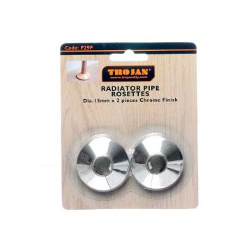 Trojan Plastic Rosettes 15mm 2/pack Chrome