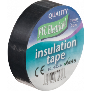 Bostik Elect PVC Ins Tape 19mm x 20m Black Electrical Insulation