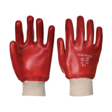 Portwest PVC Knitwrist Glove A400 Red L9 12/Pair