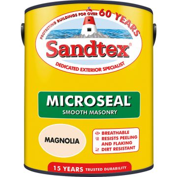 Sandtex Magnolia Smooth Masonry Paint - 10L - 2 for €75 