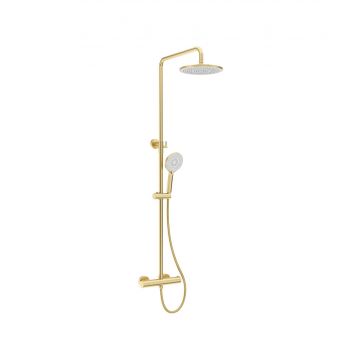 Alita Rain Thermostatic Shower Kit Exposed Brushed Gold