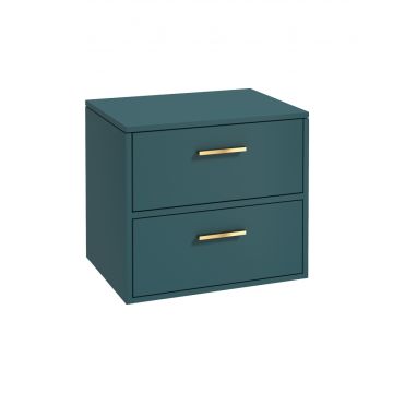 Sonas Finland 2 Drawer Counter top Unit with Gold Handle - Ocean Blue