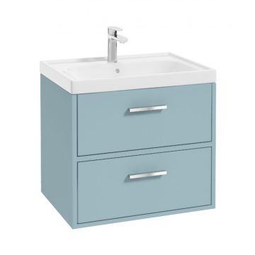 Finland Wall Hung Vanity Unit with Morning Sky Blue-Chrome Handles - 600mm 