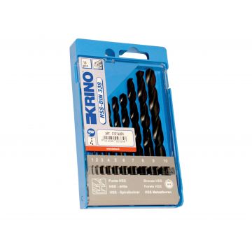 Krino 10pce Hss Drill Bit Rolled Set 1-10 x 1