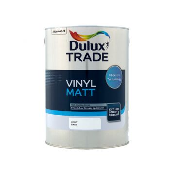 Dulux Trade Vinyl Matt Light Base 5lt 99.9% Voc