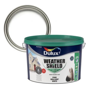 Dulux Weathershield Smooth Masonry Paint - Pure Brilliant White 10l