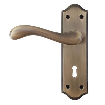 Ashfield & Co Landsdowne L/Door Handle Box Set Antique Brass