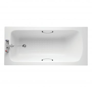 Sandringham 21 Bath Tub only with 2 Tap Holes with Handgrips and Tread Pattern - 1500mm x 700mm 