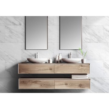 GX Composite Wall Tile White Marble - 30x60cm, 11 Panels per Box, 1.98m² Coverage