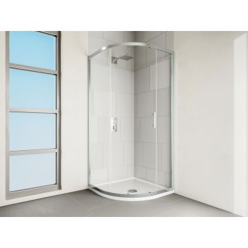 Verve 1 Door Quadrant Door 900mm Silver Verve