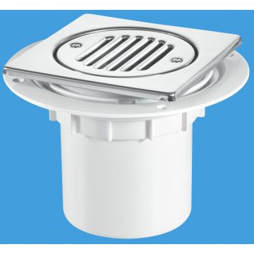 Mcalpine 75mm Seal Floor Gully Bottom Outlet comes with 150mm Stainless Steel Grid 110mm/2"