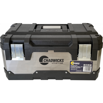 Chadwicks Stainless Steel Toolbox - Black & Grey - 50cm (20 Inches) 