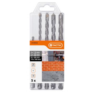 Tactix 5 Piece SDS + Plus Hammer Drill Bit Set