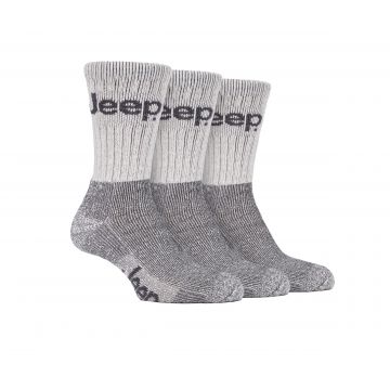 Mens Cushion Sole Jeep Terrain Boot Sock 6-11 Grey 3 Pack