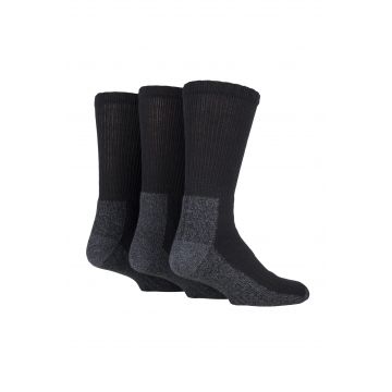 Mens Cushion Sole Workforce Safety Boot Socks 3 Pack Size 6-11 Black