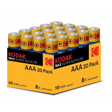 Kodak Max Super Alkaline AAA Batteries - Pack of 20