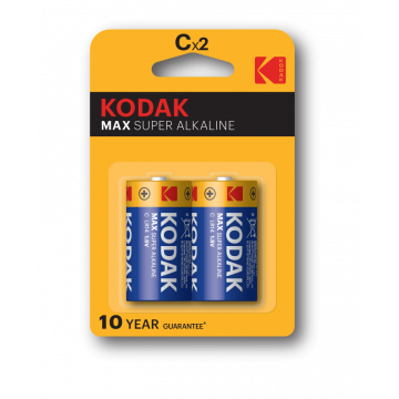 Kodak Max Super Alkaline C Batteries - Pack of 2
