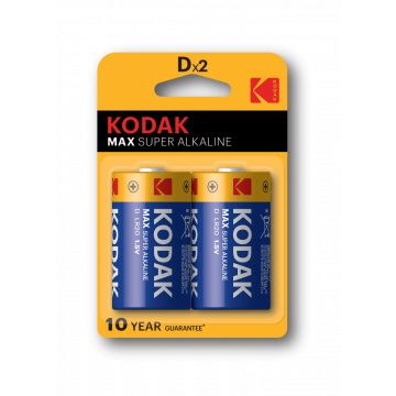 Kodak Super Alkaline Max D Batteries - Pack of 2