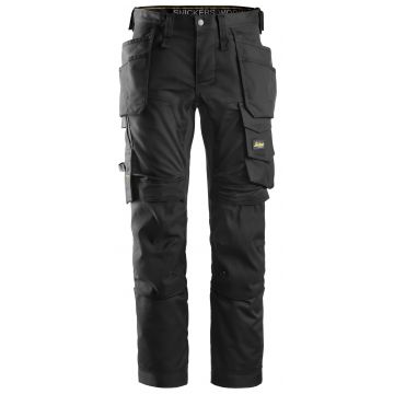 Snickers All Round Work Stretch Trousers with Holster Pockets - Black - W30 L30 
