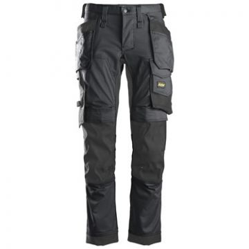  Snickers AW Stretch Trousers - Size: W39 L35 Steel Grey/Black