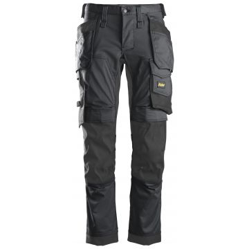Snickers All Round Worker Stretch Trousers with Holster Pockets - Steel Grey/Black - W41 L32 
