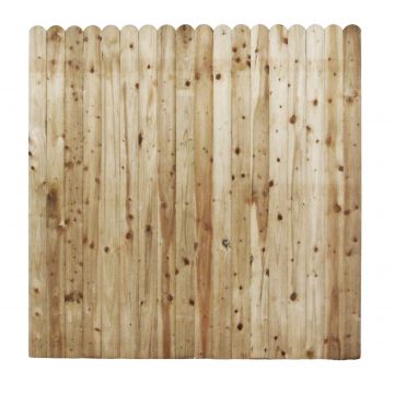 Coolrain Round Top Solid Single Sided Picket Fence Panel - 1.8m x 1.8m