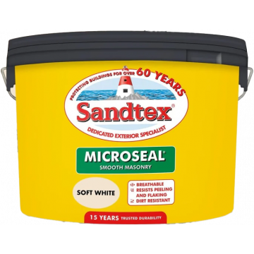 Sandtex White Smooth Masonry Paint - 10L - 2 for 75 Euro