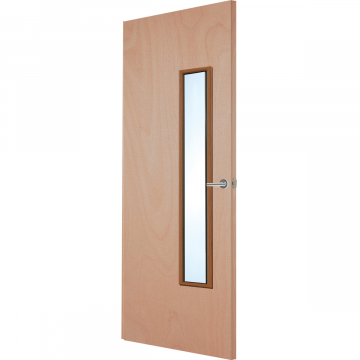 Indoors Flush Popular Paint Grade Fire Door FD30 18G Glazed - 80 Inch x 34 Inch (2032mm x 864mm)