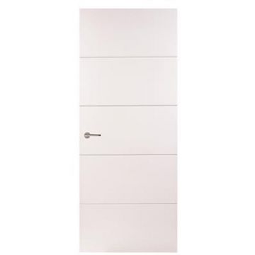 Indoors Brookline 4 Line Horizontal Fire Door FD30 - White - 78 Inch x 30 Inch (1981mm x 762mm)