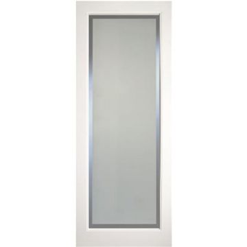 Indoors Kenmore Etched Clear Boarder Glazed Shaker Door - White - 78 Inch x 28 Inch (1981mm x 711mm)