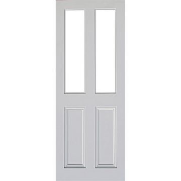 Indoors Claremont Bevelled Clear Glass Door - White - 80 Inch x 32 Inch (2032mm x 813mm)